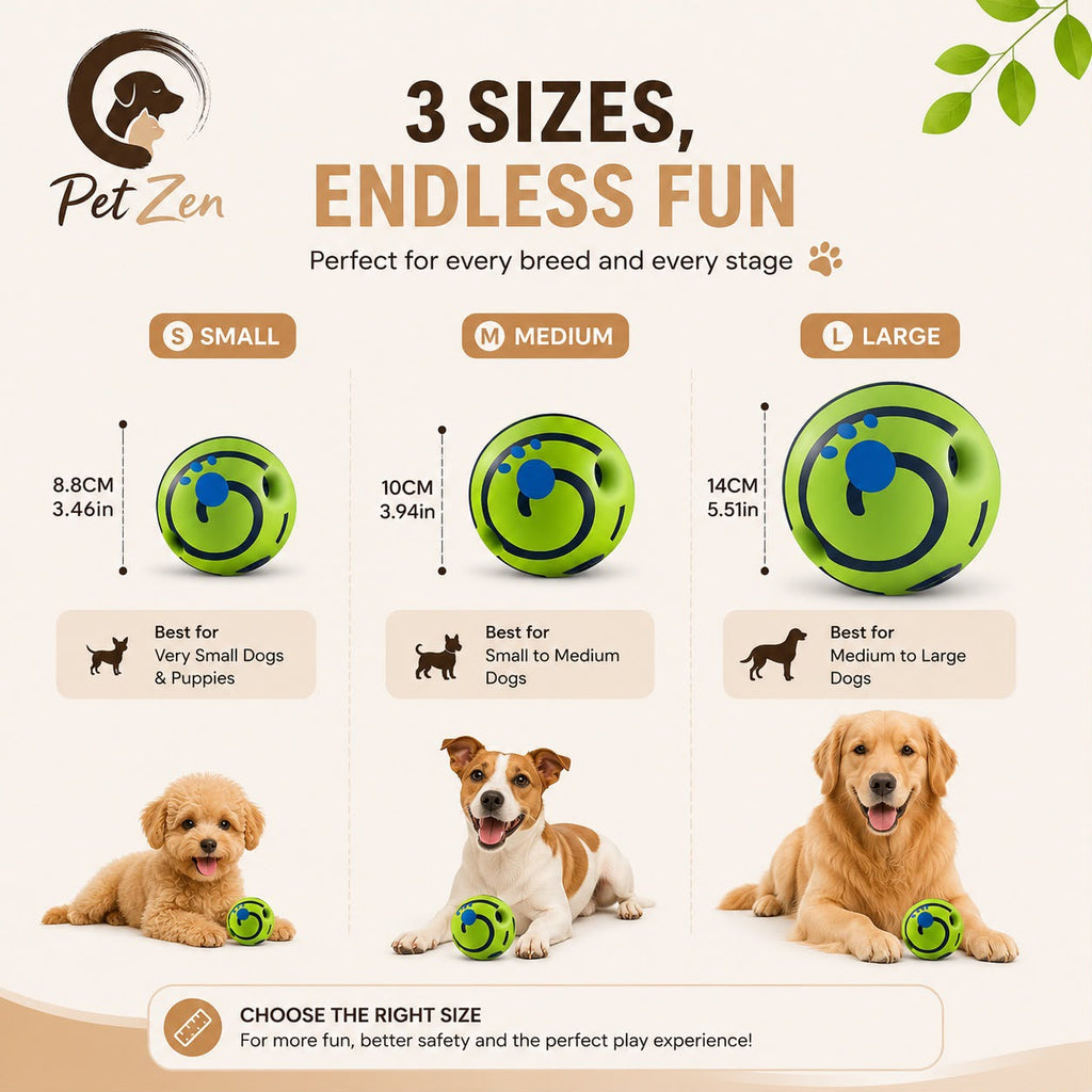 Interactive Giggle Ball for Dogs – No Battery Wobble Ball, Funny Sound Toy for Mental Stimulation, Training & Active Play