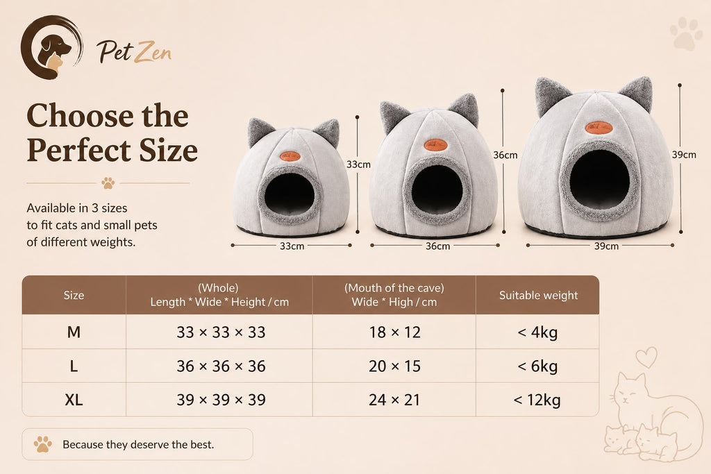 Warm Cat Cave Bed – Plush Indoor Pet House for Cats & Small Dogs