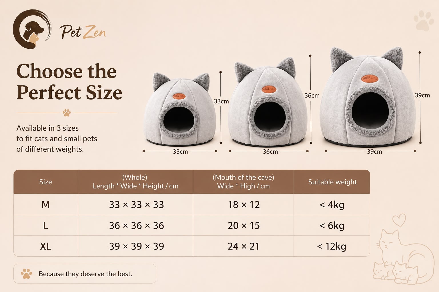 Warm Cat Cave Bed – Plush Indoor Pet House for Cats & Small Dogs