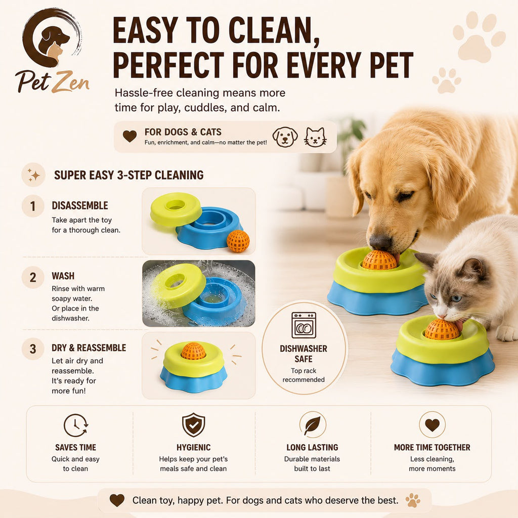 Anxiety Relief Slow Lick Bowl for Dogs & Cats | Interactive Slow Feeder | Calming Enrichment Toy | Dishwasher Safe