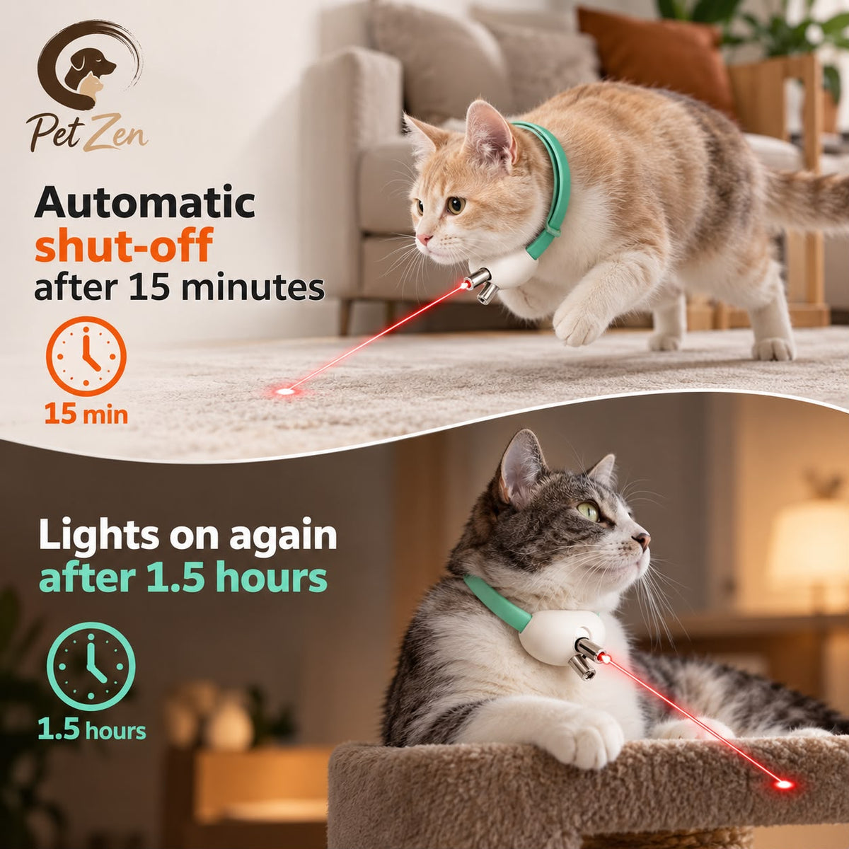 Rechargeable Interactive Laser Cat Collar – Automatic Light-Up Toy for Cats