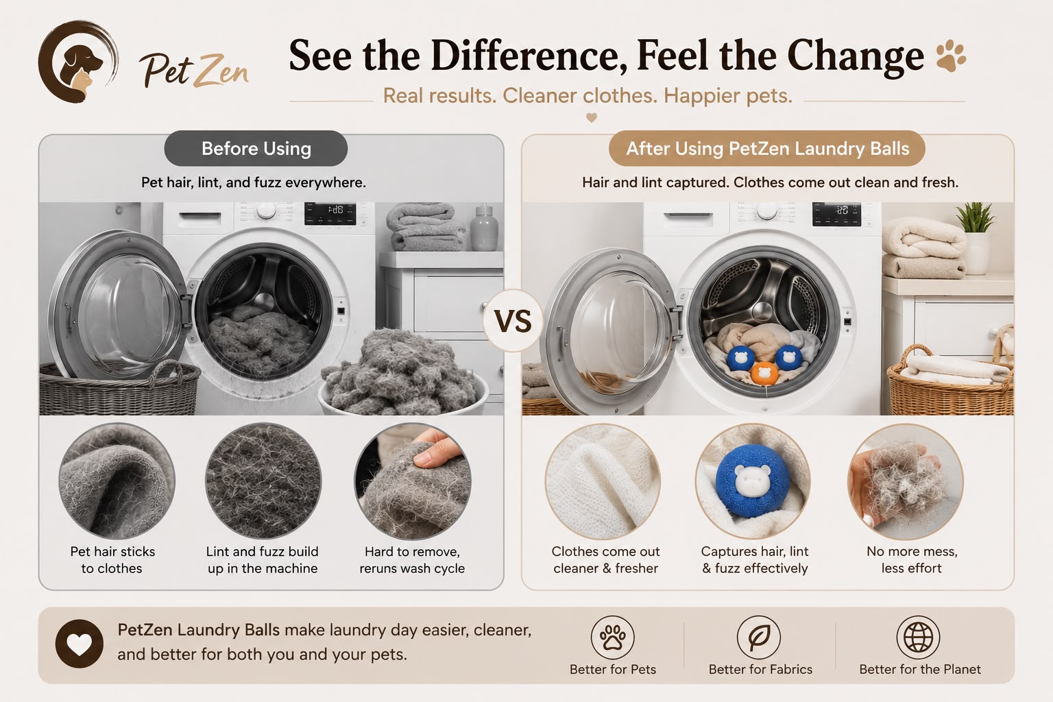 Reusable Laundry Hair Removal Ball – Pet Hair Catcher for Washing Machines