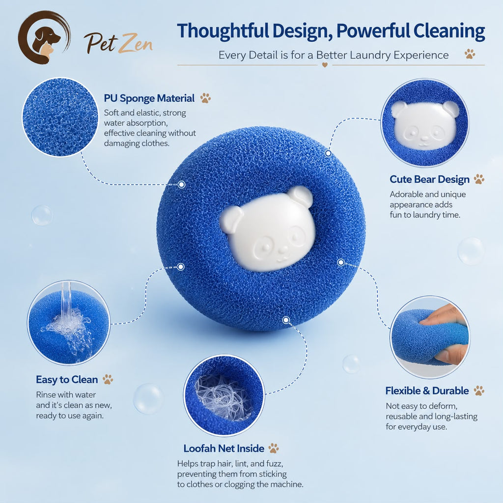 Reusable Laundry Hair Removal Ball – Pet Hair Catcher for Washing Machines