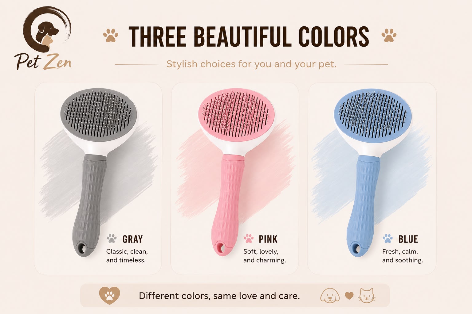 Self-Cleaning Pet Grooming Brush – One-Click Deshedding Brush for Dogs & Cats