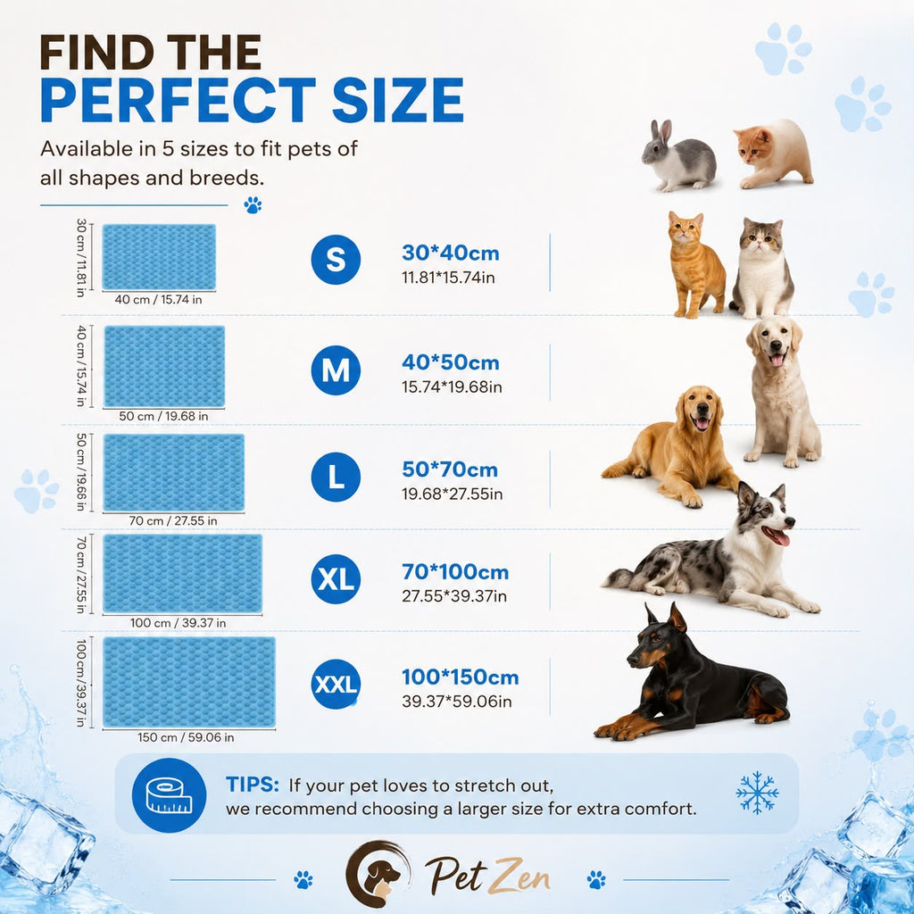 Pet Cooling Mat for Dogs & Cats – Washable Breathable Summer Cooling Pad for Indoor & Outdoor Use