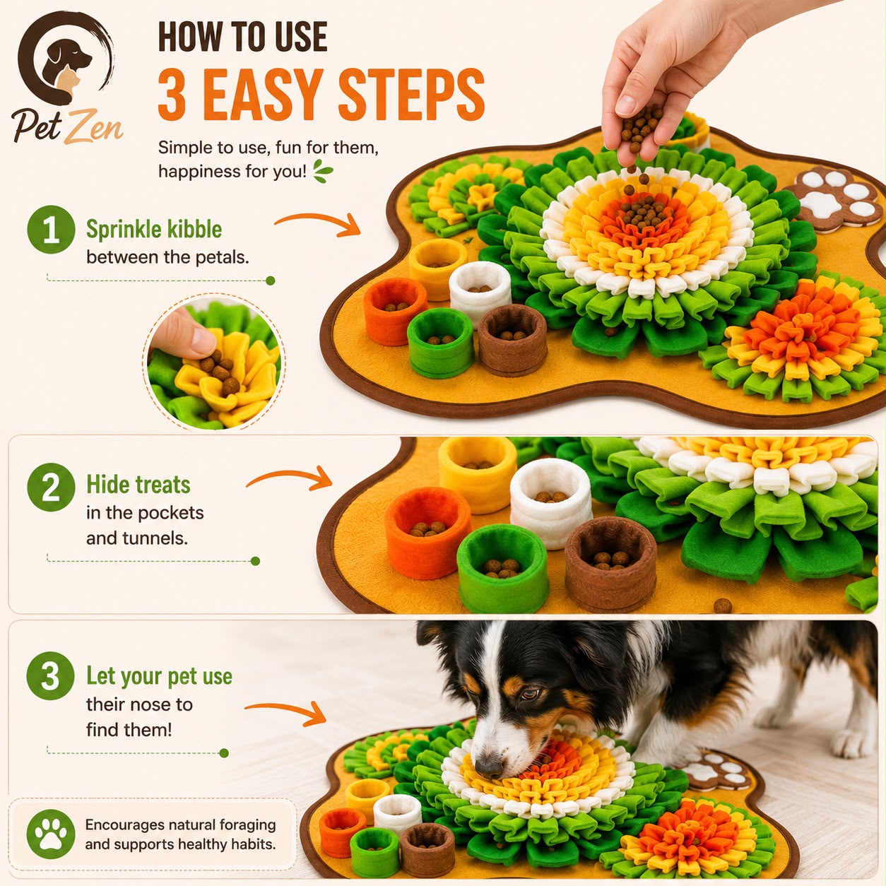 Interactive Dog Snuffle Mat – Slow Feeder Nosework Feeding Mat for Dogs & Cats