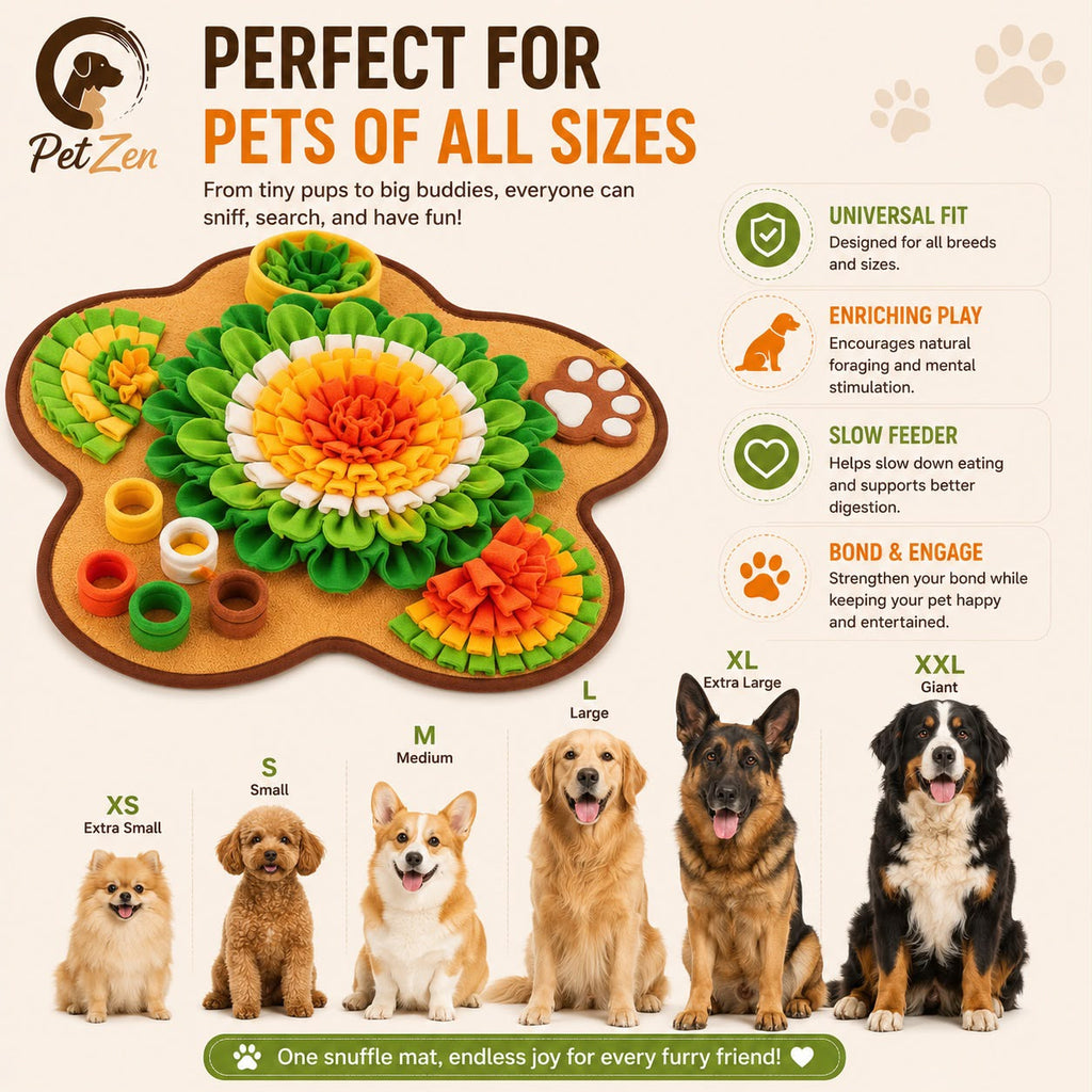 Interactive Dog Snuffle Mat – Slow Feeder Nosework Feeding Mat for Dogs & Cats