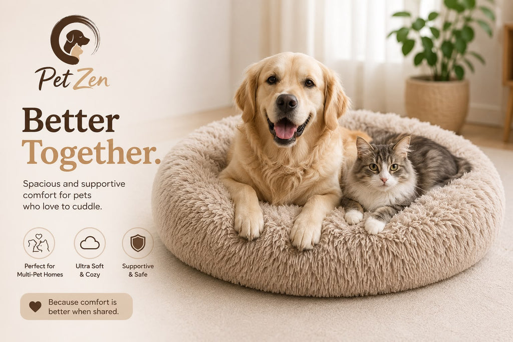 Soft Plush Pet Bed – Round Sleeping Cushion for Cats & Small Dogs
