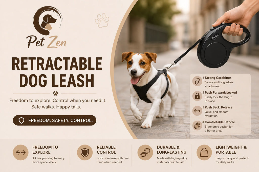 Premium 3m & 5m Retractable Leash for Small & Medium Dogs and Cats