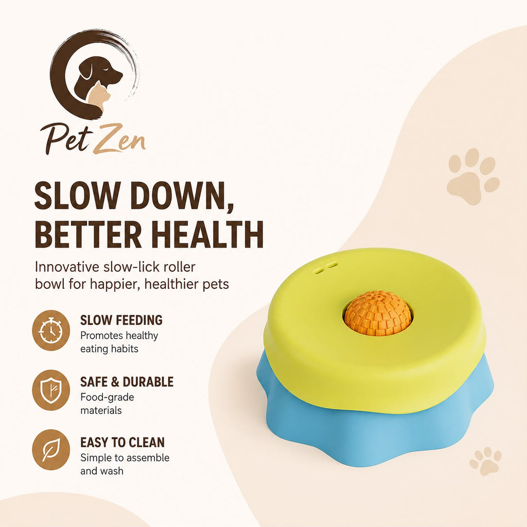 Anxiety Relief Slow Lick Bowl for Dogs & Cats | Interactive Slow Feeder | Calming Enrichment Toy | Dishwasher Safe