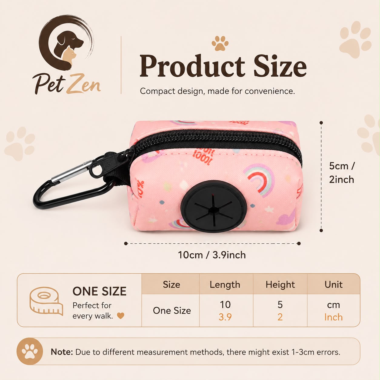 Print Dog Waste Bag Dispenser – Lightweight Leash Attachment