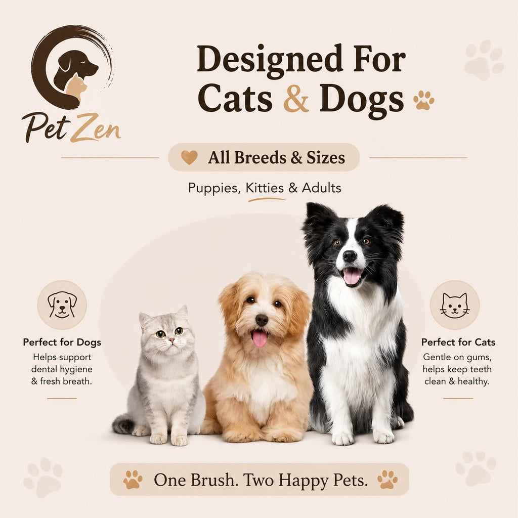 Soft Silicone Finger Toothbrush – 360° Oral Care Brush for Dogs & Cats