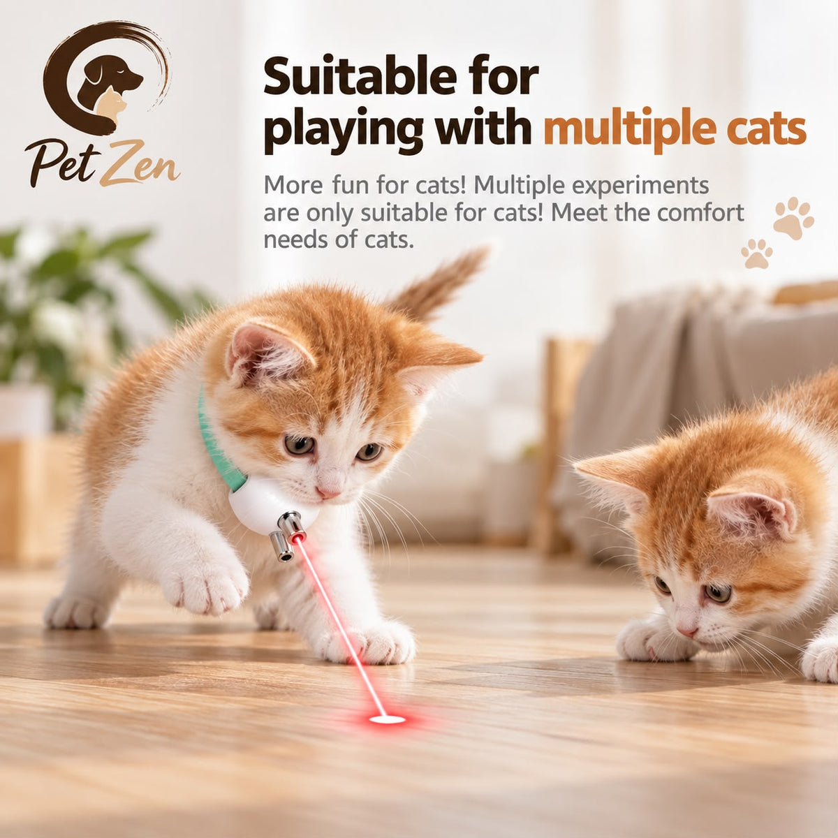 Rechargeable Interactive Laser Cat Collar – Automatic Light-Up Toy for Cats