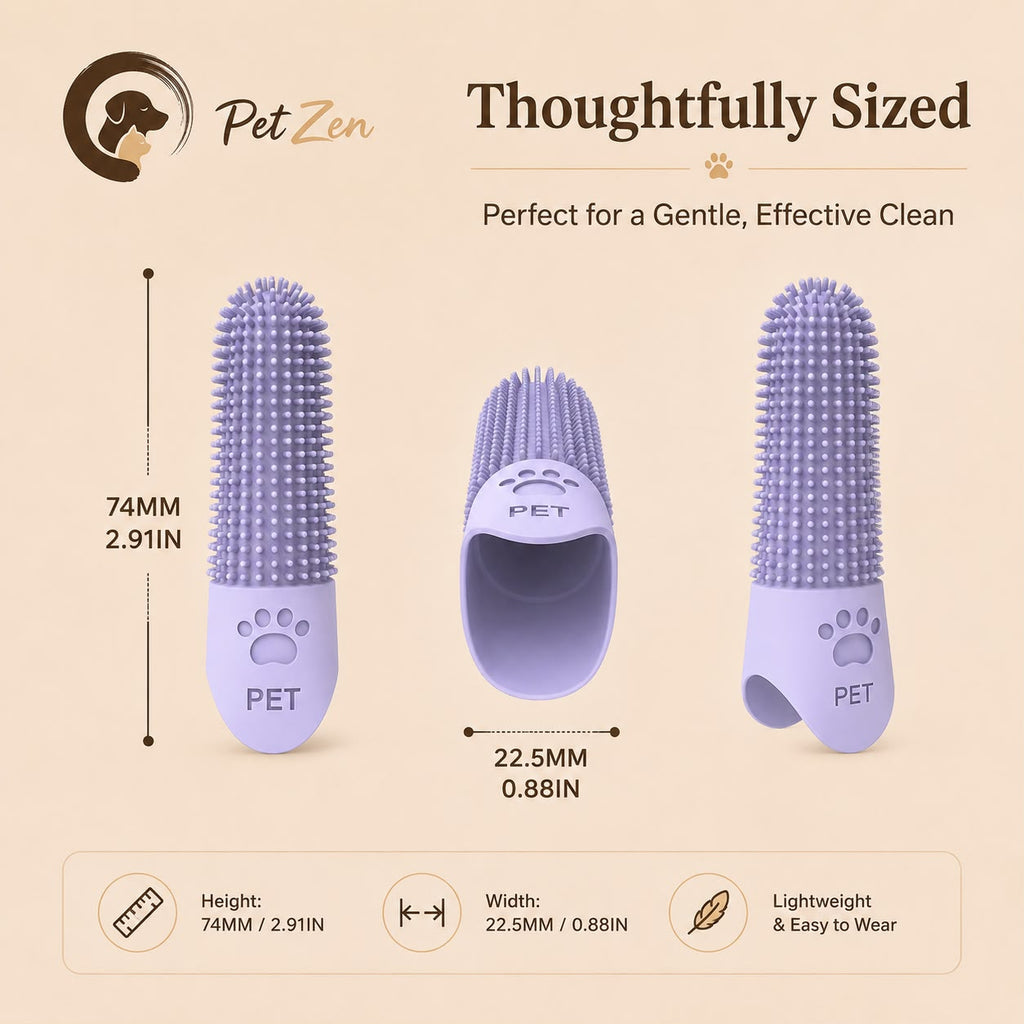 Soft Silicone Finger Toothbrush – 360° Oral Care Brush for Dogs & Cats