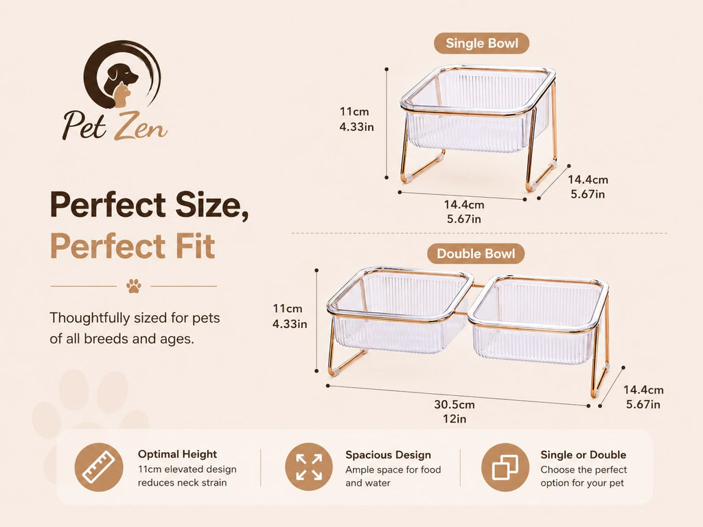 Premium Raised Double Pet Bowl – Elevated Food & Water Feeder for Cats & Dogs
