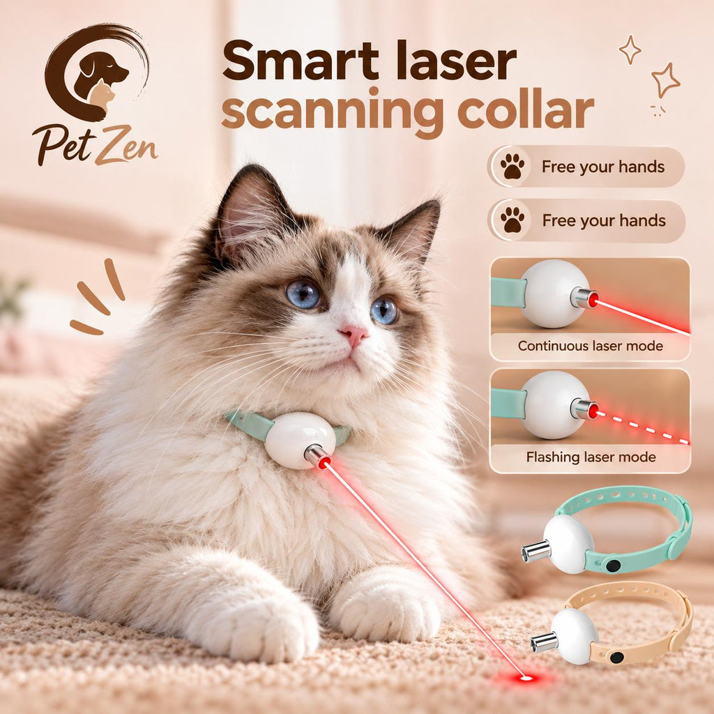 Rechargeable Interactive Laser Cat Collar – Automatic Light-Up Toy for Cats