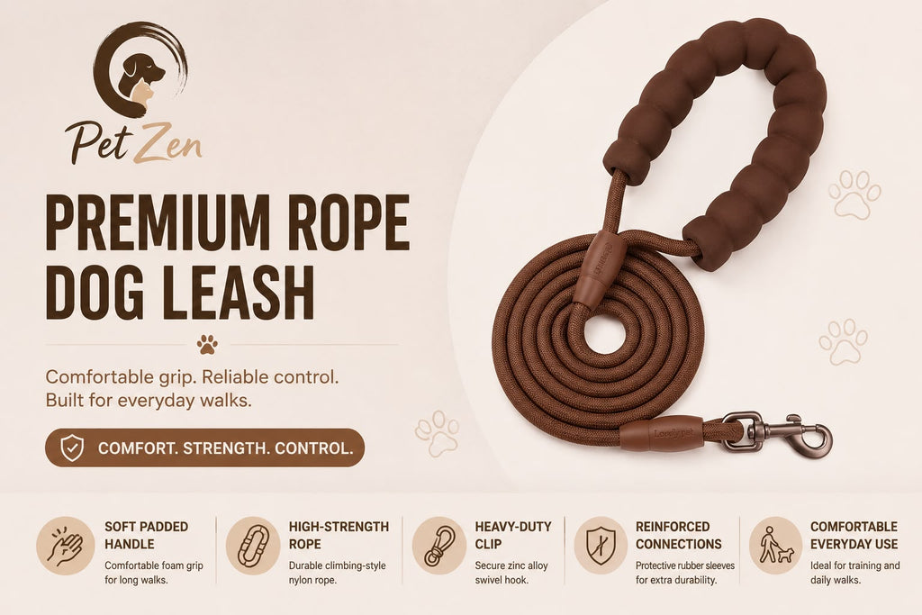 Premium Round Dog Leash – Heavy Duty Durable Rope for Small & Medium Dogs