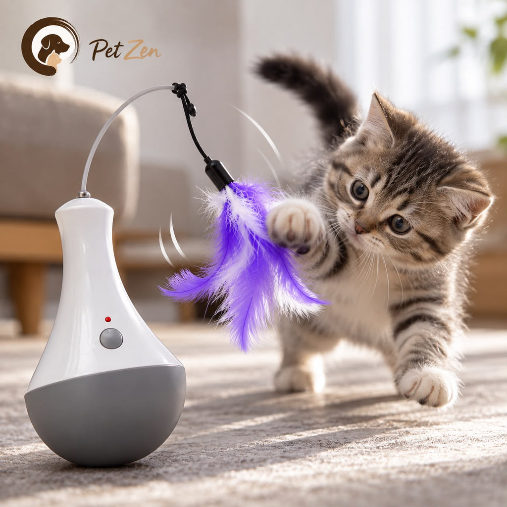 Interactive Cat Feather Toy – Automatic Teaser Toy for Indoor Play