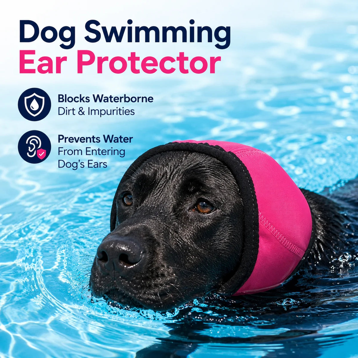 Dog Ear Protector – Waterproof Noise Reduction Ear Muffs for Swimming & Outdoor Activities