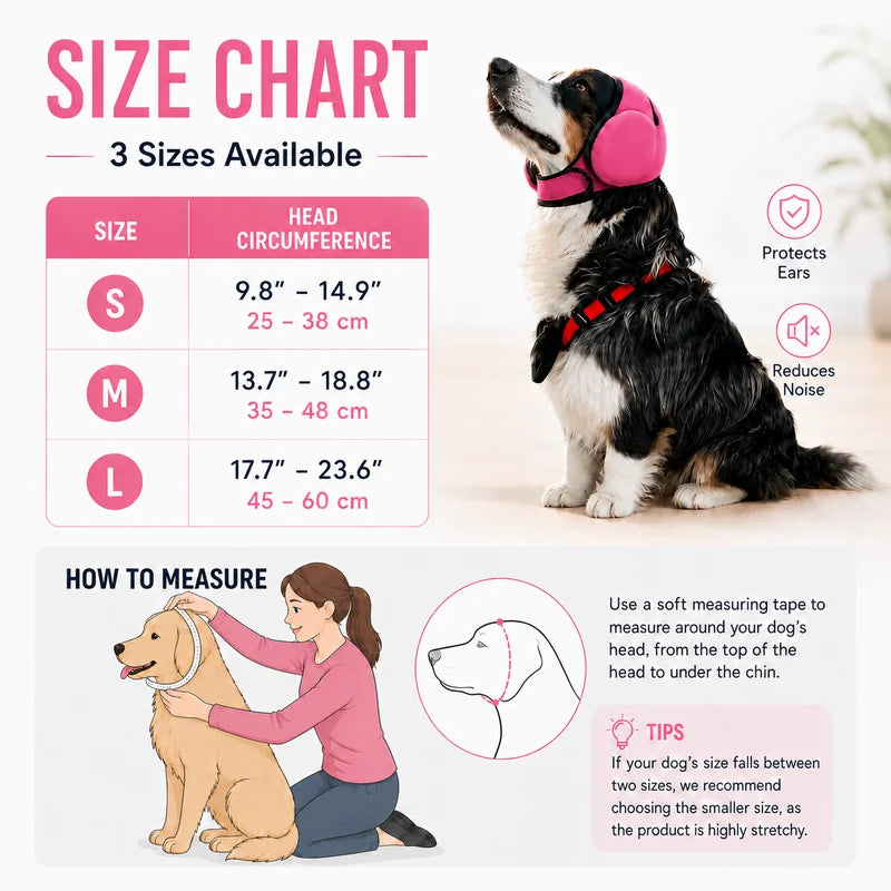 Dog Ear Protector – Waterproof Noise Reduction Ear Muffs for Swimming & Outdoor Activities