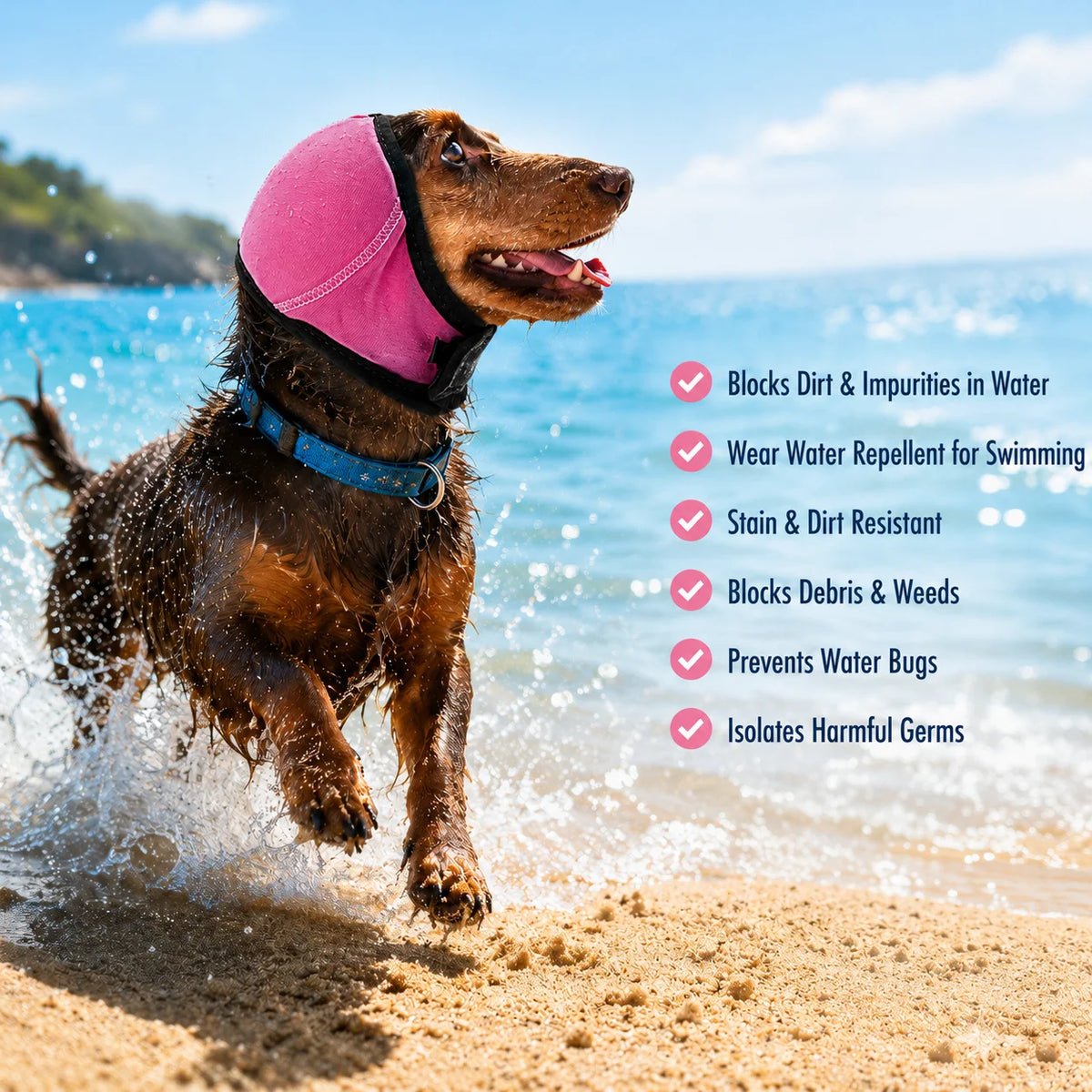 Dog Ear Protector – Waterproof Noise Reduction Ear Muffs for Swimming & Outdoor Activities