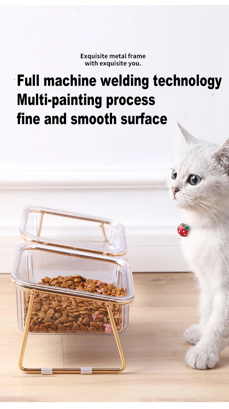 Premium Raised Double Pet Bowl – Elevated Food & Water Feeder for Cats & Dogs