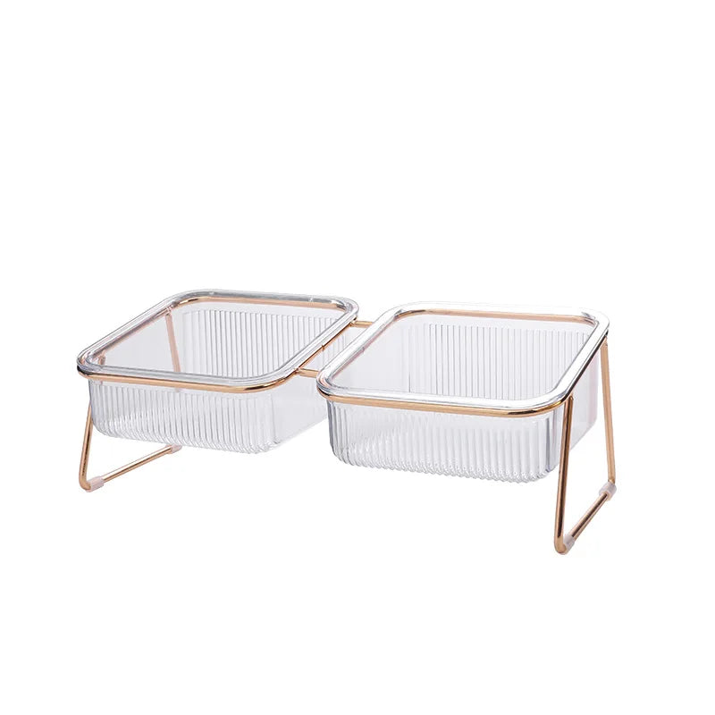 Premium Raised Double Pet Bowl – Elevated Food & Water Feeder for Cats & Dogs