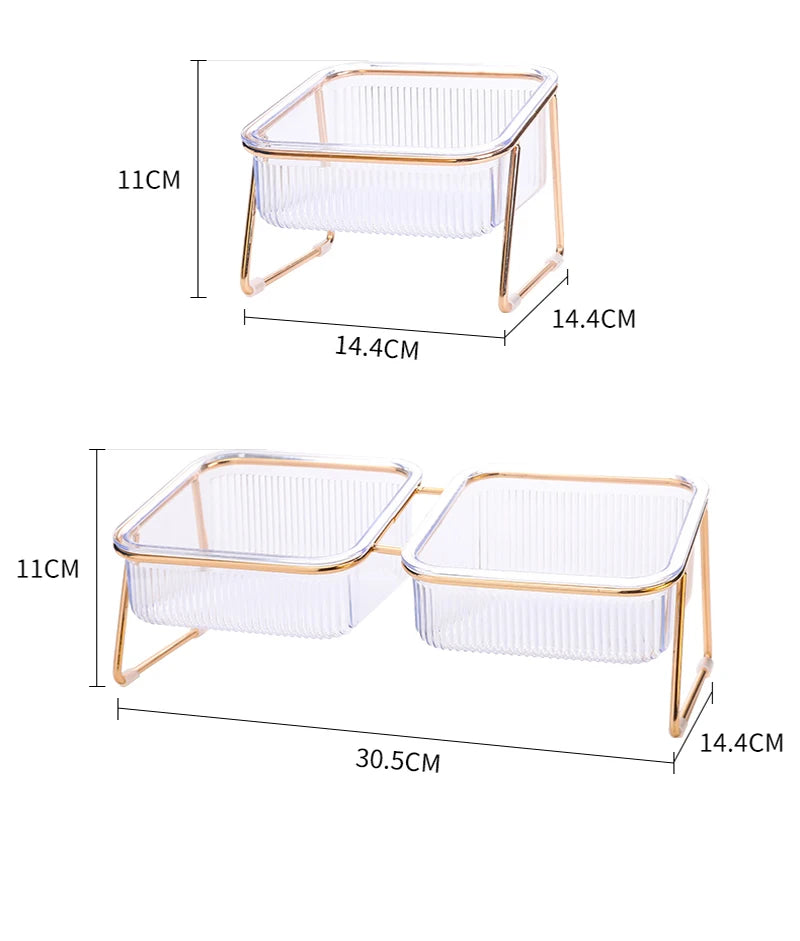 Premium Raised Double Pet Bowl – Elevated Food & Water Feeder for Cats & Dogs