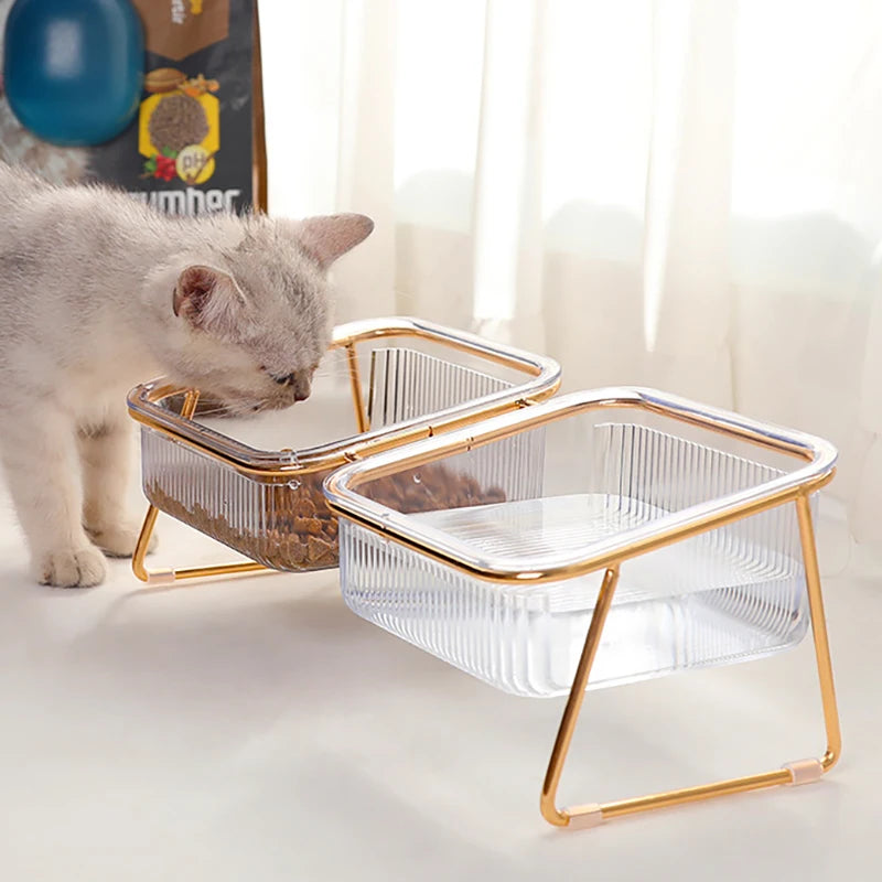Premium Raised Double Pet Bowl – Elevated Food & Water Feeder for Cats & Dogs