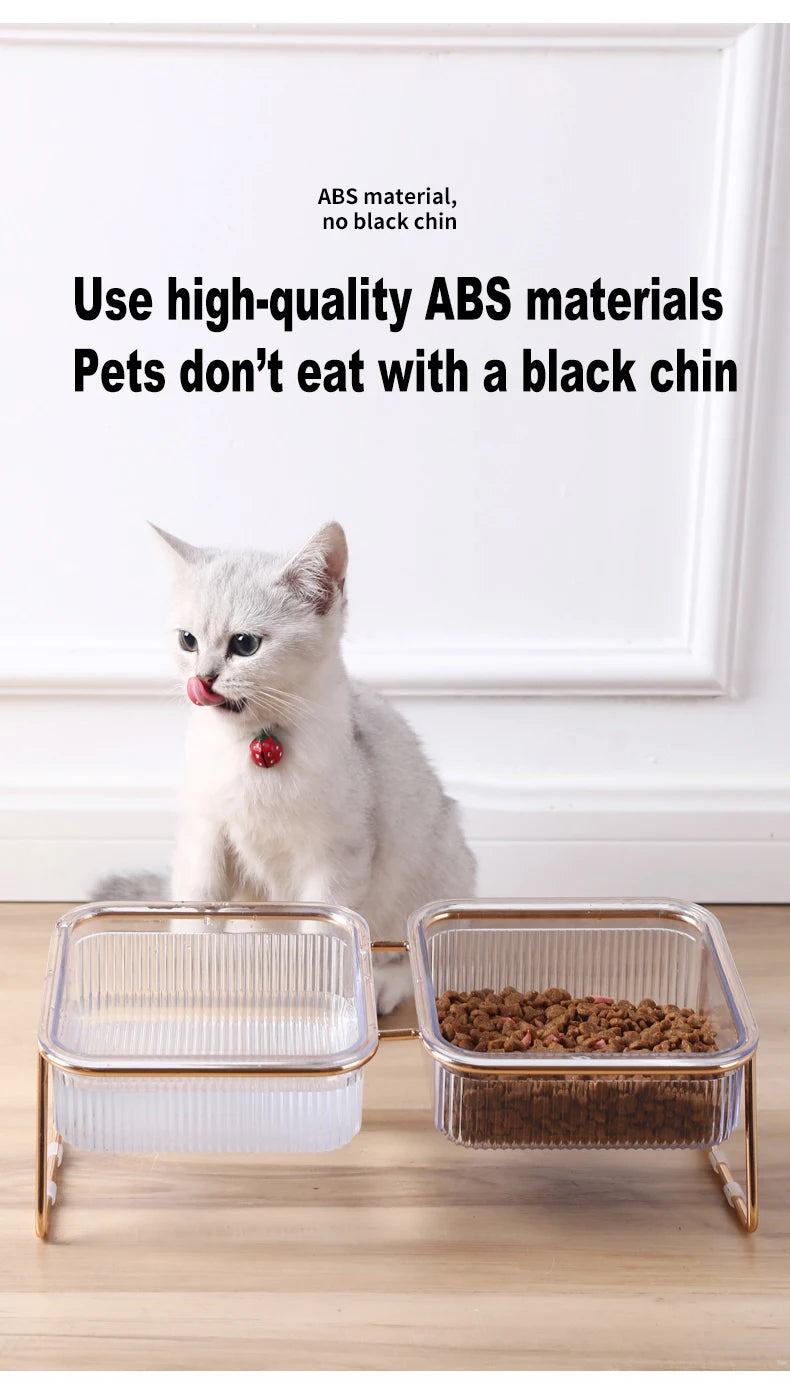 Premium Raised Double Pet Bowl – Elevated Food & Water Feeder for Cats & Dogs