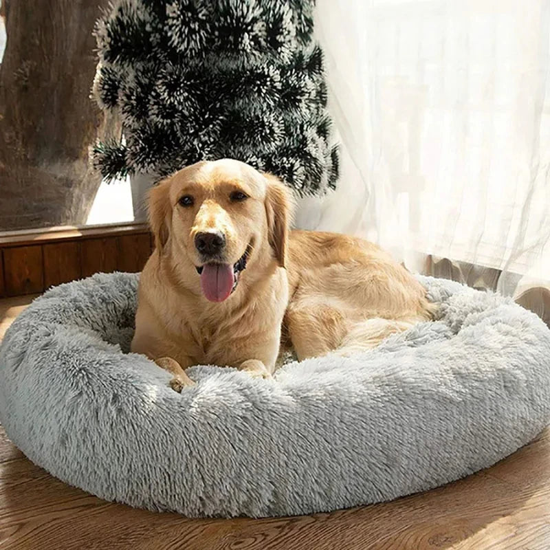 Soft Plush Pet Bed – Round Sleeping Cushion for Cats & Small Dogs