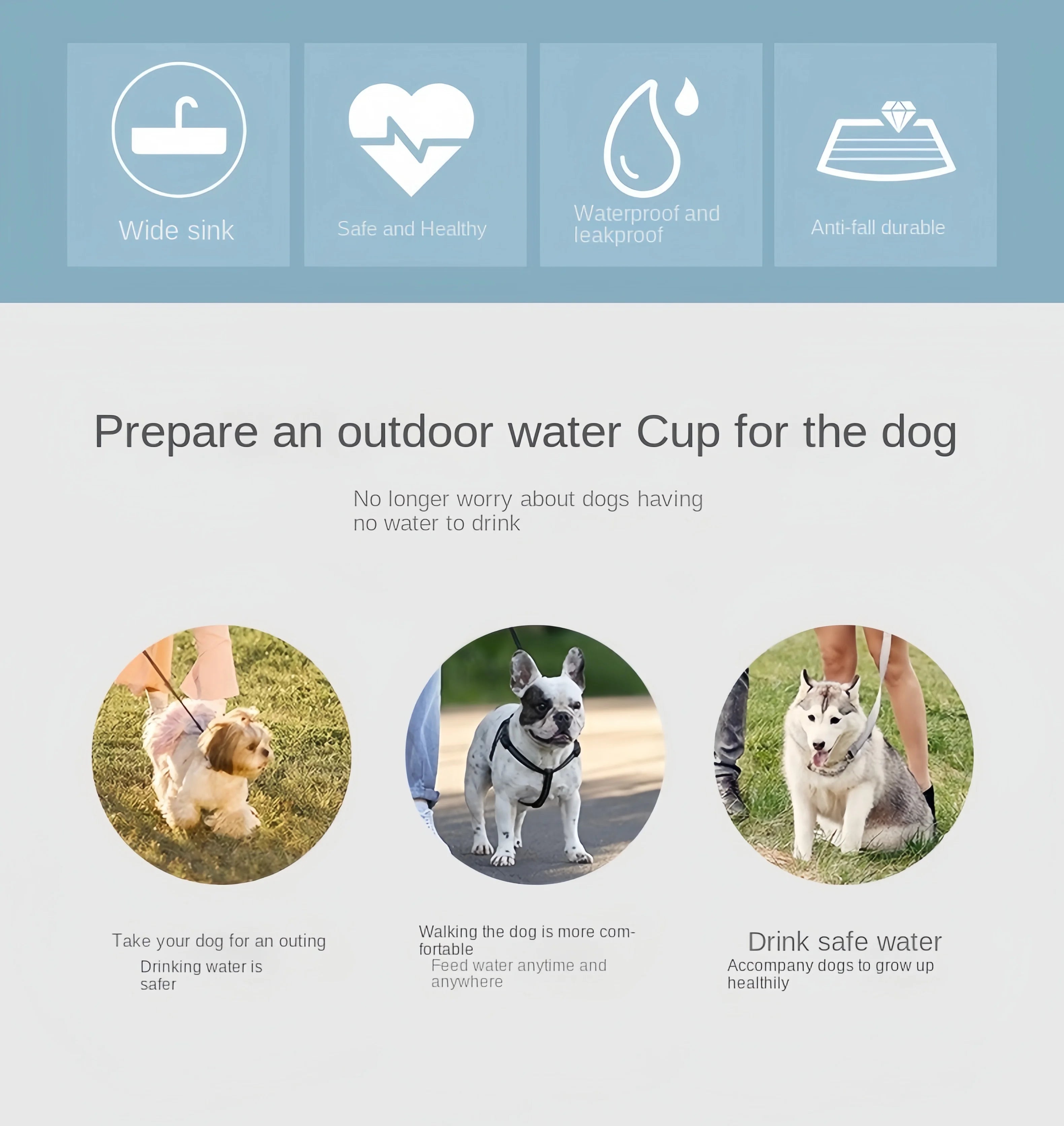2-in-1 Portable Pet Water Bottle – Food & Water Travel Bottle for Dogs & Cats