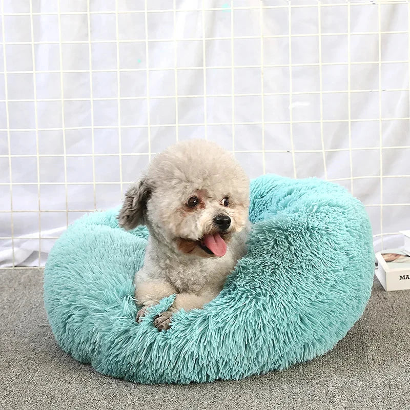 Soft Plush Pet Bed – Round Sleeping Cushion for Cats & Small Dogs