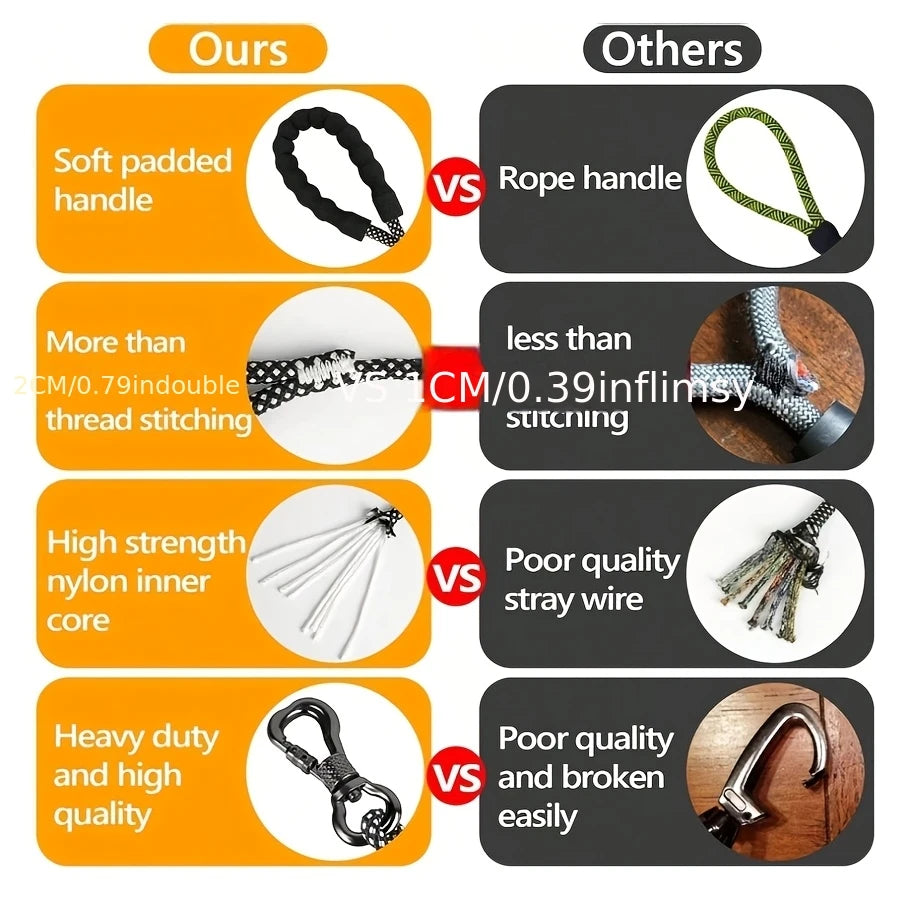 Premium Round Dog Leash – Heavy Duty Durable Rope for Small & Medium Dogs