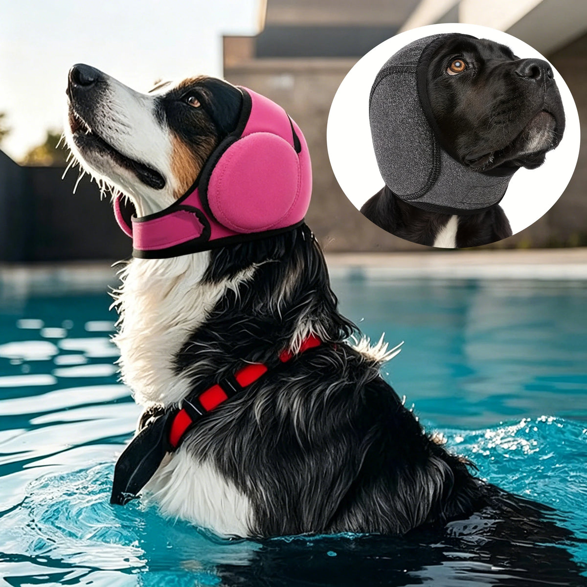 Dog Ear Protector – Waterproof Noise Reduction Ear Muffs for Swimming & Outdoor Activities