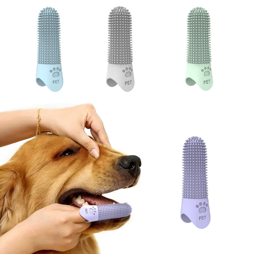Soft Silicone Finger Toothbrush – 360° Oral Care Brush for Dogs & Cats