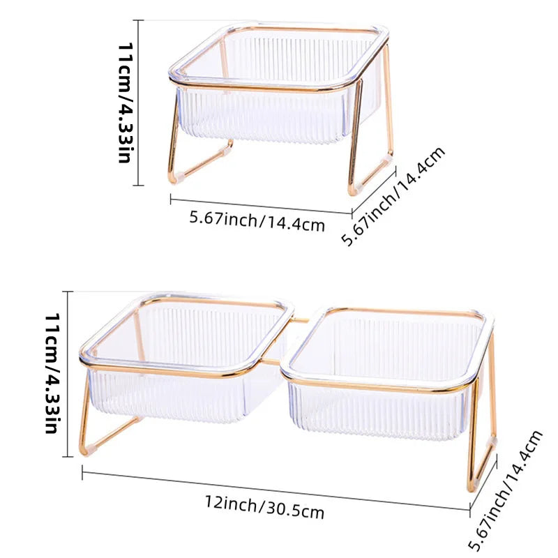 Premium Raised Double Pet Bowl – Elevated Food & Water Feeder for Cats & Dogs