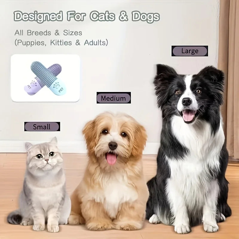 Soft Silicone Finger Toothbrush – 360° Oral Care Brush for Dogs & Cats