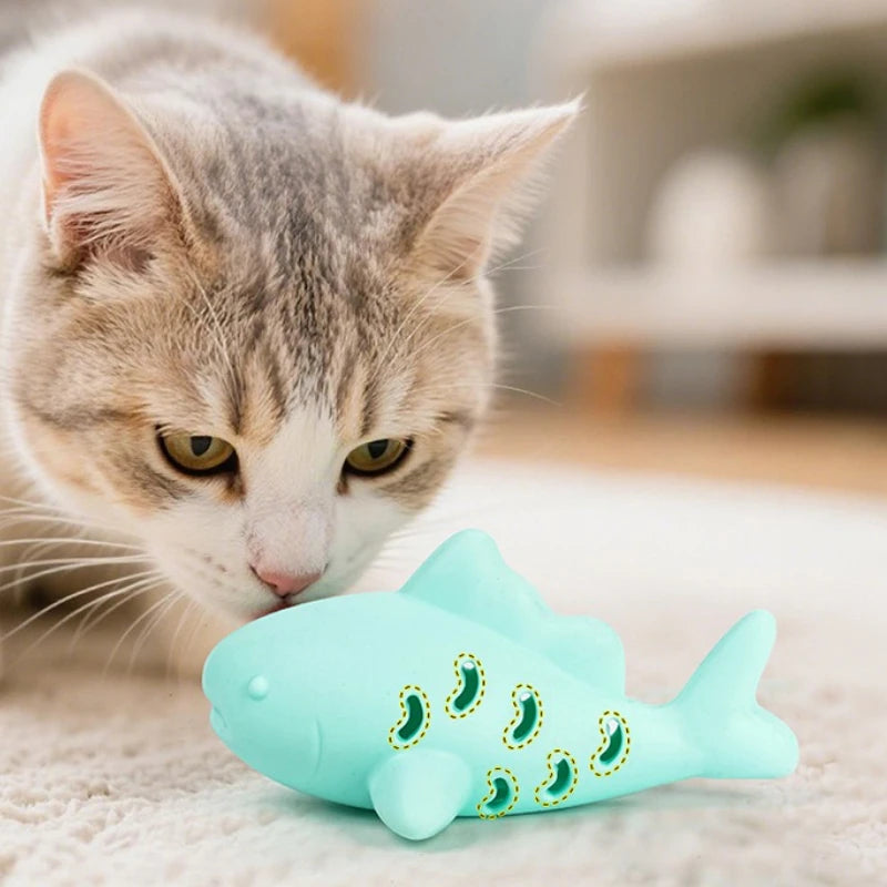 Interactive Silicone Fish Cat Toy – Treat Dispenser for Cats, Food Dispensing Chew & Play Toy