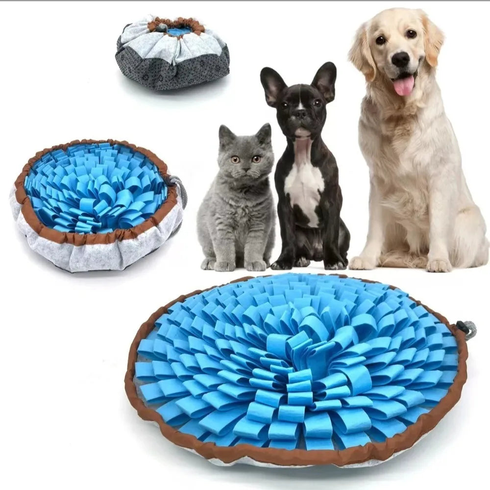 Pet Sniffing Mat Dog Puzzle Interactive Training Mat, Washable Durable Foldable Pet Foraging Feeding Mat Supplies, Pet Training