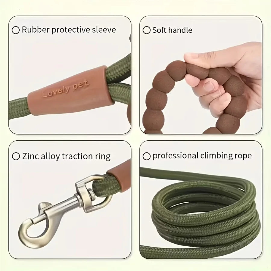 Premium Round Dog Leash – Heavy Duty Durable Rope for Small & Medium Dogs