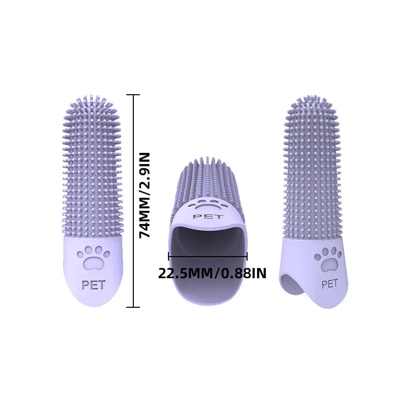 Soft Silicone Finger Toothbrush – 360° Oral Care Brush for Dogs & Cats