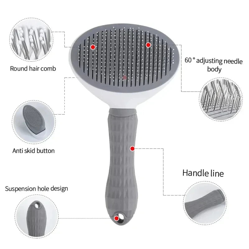 Self-Cleaning Pet Grooming Brush – Deshedding & Hair Removal Brush for Dogs & Cats