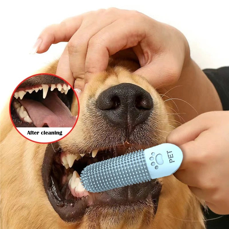 Soft Silicone Finger Toothbrush – 360° Oral Care Brush for Dogs & Cats