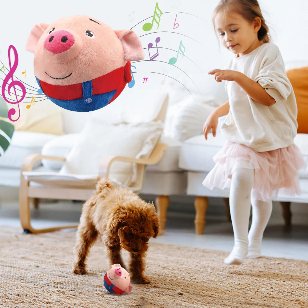 Interactive Moving Dog Ball Toy – Plush Bouncing, Sound & Vibration Toy for Indoor Play