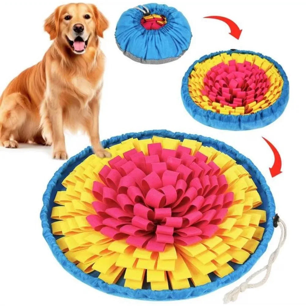 Pet Sniffing Mat Dog Puzzle Interactive Training Mat, Washable Durable Foldable Pet Foraging Feeding Mat Supplies, Pet Training