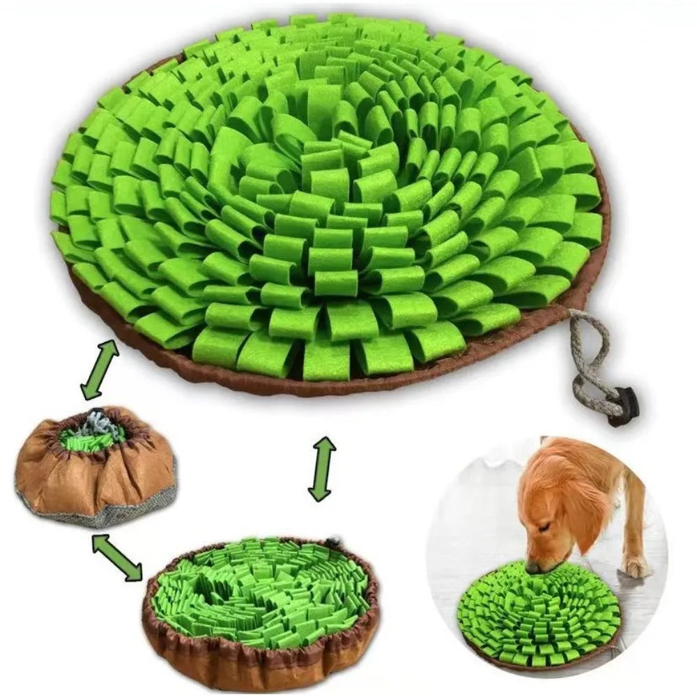 Pet Sniffing Mat Dog Puzzle Interactive Training Mat, Washable Durable Foldable Pet Foraging Feeding Mat Supplies, Pet Training