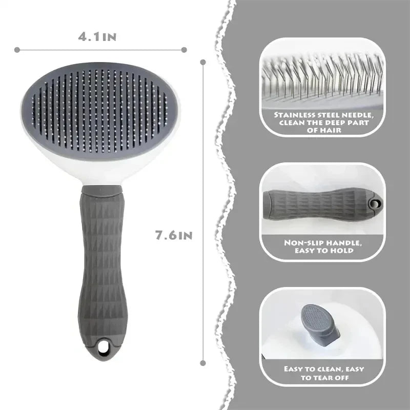Self-Cleaning Pet Grooming Brush – Deshedding & Hair Removal Brush for Dogs & Cats