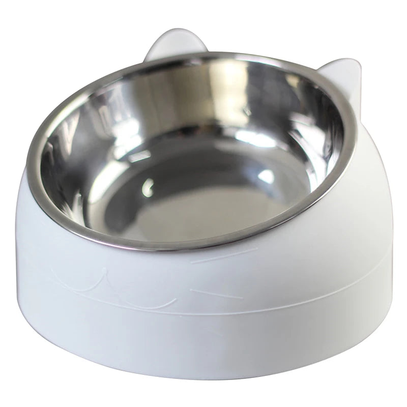 Stainless Steel Pet Bowl – 15° Tilted Non-Slip Bowl for Cats & Small Dogs