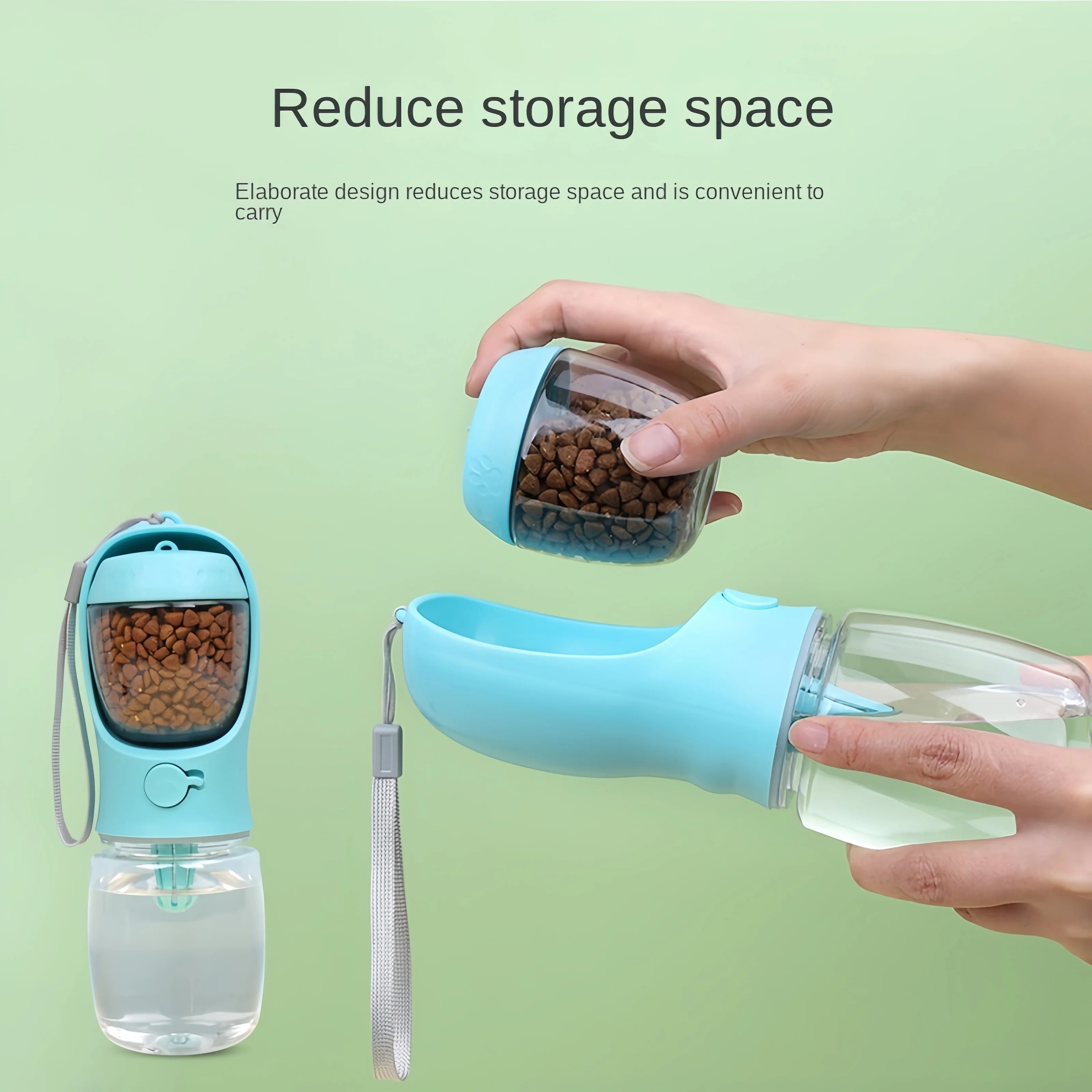 2-in-1 Portable Pet Water Bottle – Food & Water Travel Bottle for Dogs & Cats